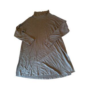 Eileen Fisher Black Mock Turtleneck Long Sleeve Tunic Dress M Minimalist Classic